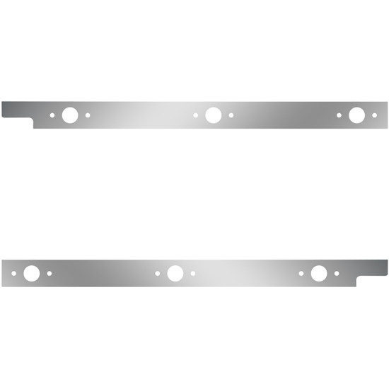 37.625 Inch Stainless Steel Cab Panels W/ 6 P1 Light Holes For Peterbilt 567 SFA