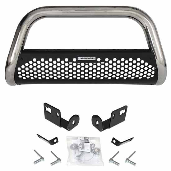 Go Rhino Stainless Steel Charger RC2 Bull Bar & Mounting Brackets W/ 3 Inch Tubing For GMC Sierra 1500