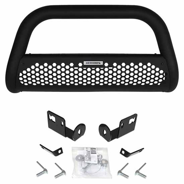 RC2 Textured Black Steel Bull Bar W/ Holes for 2 Light Cubes, 3 Inch Tubing