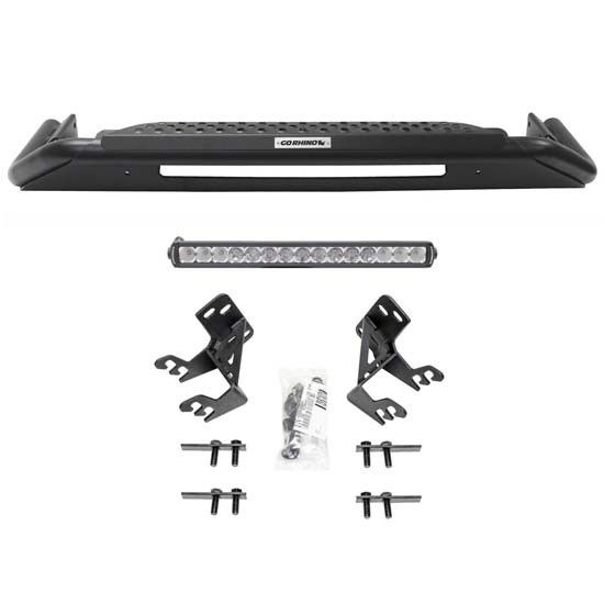 Go Rhino RC3 LR Skid Plate W/ LED Light Mount & Center Step For Chevrolet Colorado, GMC Canyon