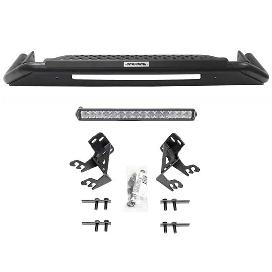 Go Rhino RC3 LR Skid Plate W/ LED Light Mount & Center Step For Toyota Tundra