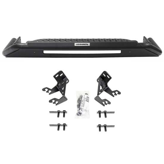 Go Rhino Black RC3 LR Skid Plate W/ Recessed Light Bar Mount For 20 Inch Single Row LED W/ Brackets For F-150