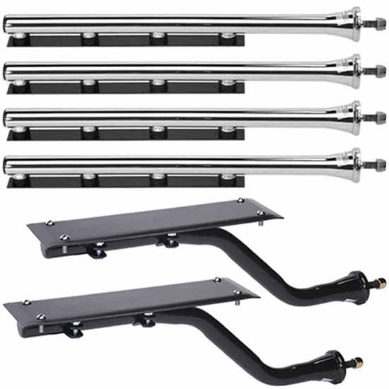 Merritt Chrome Full Fender Front/Center/Rear EZ-Mount Bracket Kit W/ 10 Inch Rise