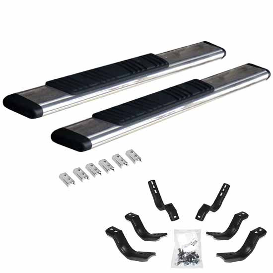 Polished Stainless Steel Side Step Kit For Ford F250, F350 & F450 Super Duty Regular Cab 1999-2016