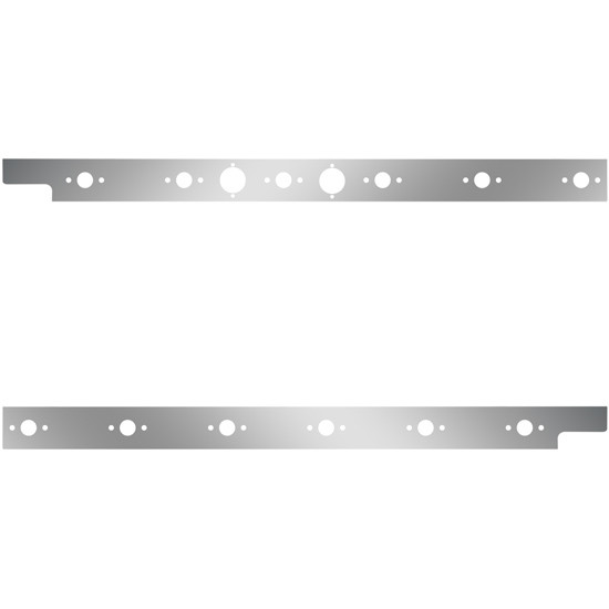 Stainless Steel Cab Panels W/ 12 P3 Light Holes, Dual Block Heater Plugs For Peterbilt 567 SFA 121 BBC