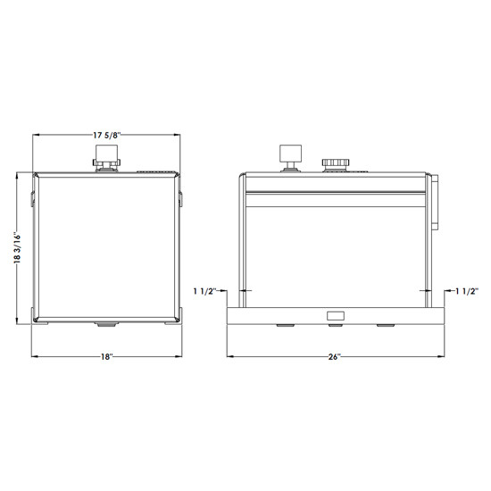 Merritt 30 Gallon Vertical Hydraulic Tank Aluminum Mounts Between Legs Of Cab Rack