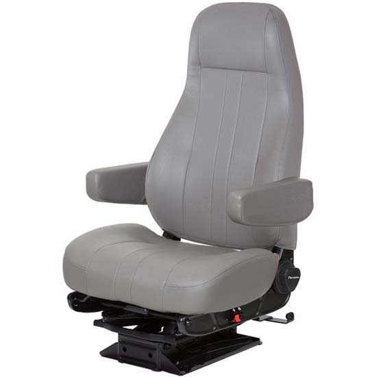 National Seating Captain Lo Base High Back Seat W/ Dual Armrests - Gray Vinyl