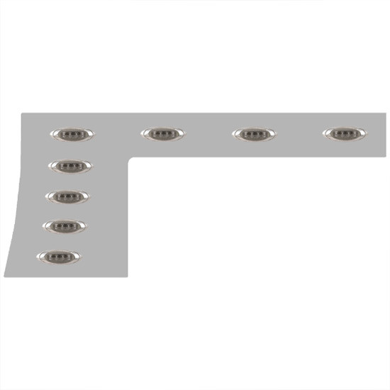 6.5 Inch 1-Piece Contoured Cab/Cowl Panels W/ 16 P1 Amber/Smoked LEDs , Paintable For Peterbilt 389 131 BBC