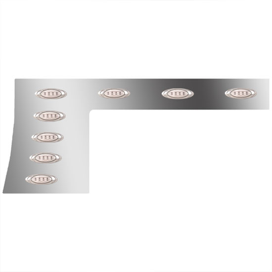 1-Piece Stainless Steel W/ 16 P1 Amber/Clear LEDs, 4 Inch Tall For Peterbilt 389, Glider 131 BBC 2009- Current