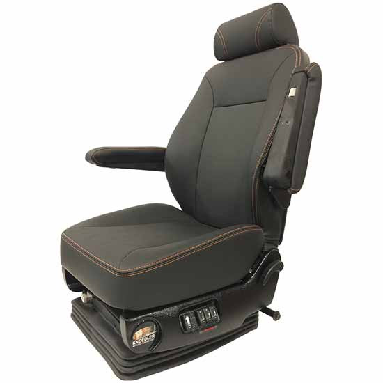Knoedler Wide Low Rider Seat W/ FAS 2 Arms, Heat/Cool, Massage - Black Synthetic Leather