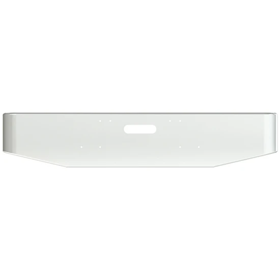 14 Inch Chrome Standard Rolled End Bumper, 7 Gauge W/Tow For Freightliner Classic, FLC120, Cabover 1984-1999