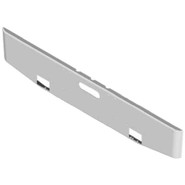 12 Inch Chrome Standard Boxed End Bumper, 7 Gauge W/Tow For Freightliner Classic, FLC120, Cabover 1984-1999