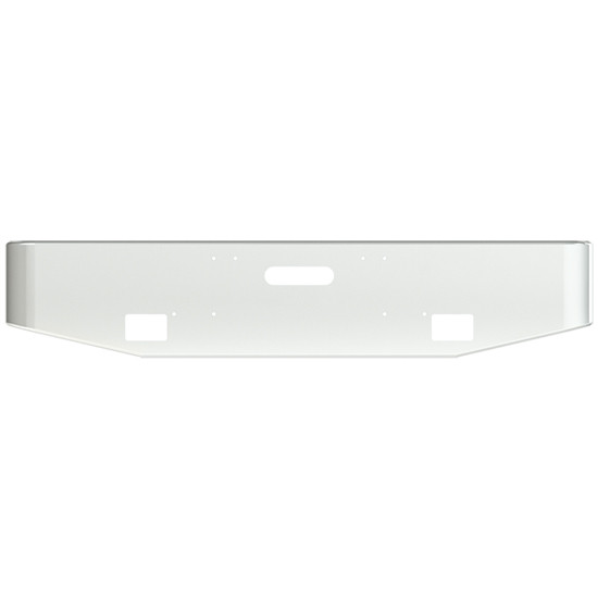 Valley Chrome Standard Bumper, 18 Inch, W/ Tow & Square Fog Light Cutouts For Freightliner