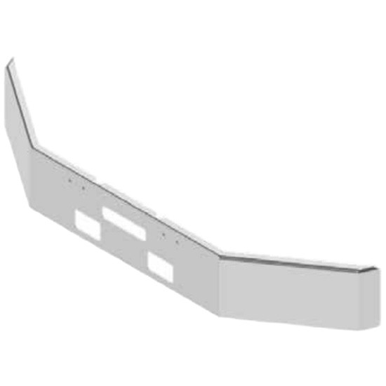 16 Inch Chrome Single Break Bumper W/ Square Rolled Ends For Freightliner FLC120 SBA