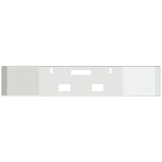 Valley Chrome 12 Inch Texas Square Rolled End Bumper W/ Mounting, 2 Square Fog Light , & Hitch Holes For Freightliner