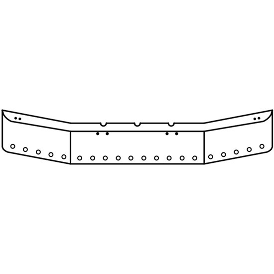 16 Inch Chrome Texas Square Bumper W/ 20 - 2 Inch Round Light Holes For Freightliner FLD120 SBA