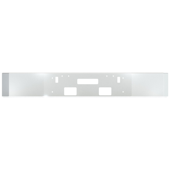 Freightliner FLD112 & FLD120 6 Inch Break Back Bumper W/ Tow, Step & Fog Light Holes, 12 Inch  7 Gauge Chrome