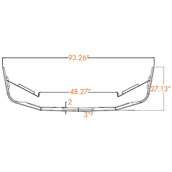 18 Inch SS Wrap Around Bumper W/ Tow, Vent Holes For Freightliner Columbia 112, 120