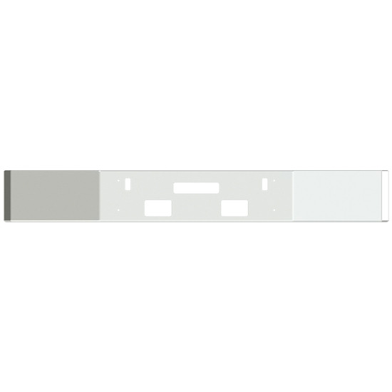 Valley Chrome Texas Square Rolled End Bumper 12 In W/ Mounting, 2 Square Fog Light , & Hitch Holes For Freightliner