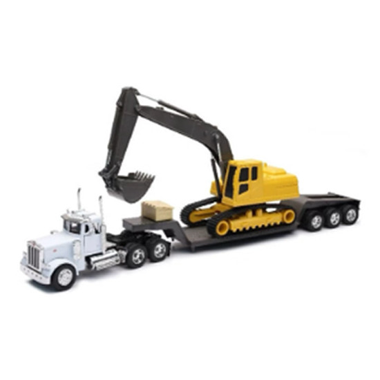 CSM 1:32 Scale Peterbilt 379 W-DD Tri Axle Trailer & Tracker Diecast Model