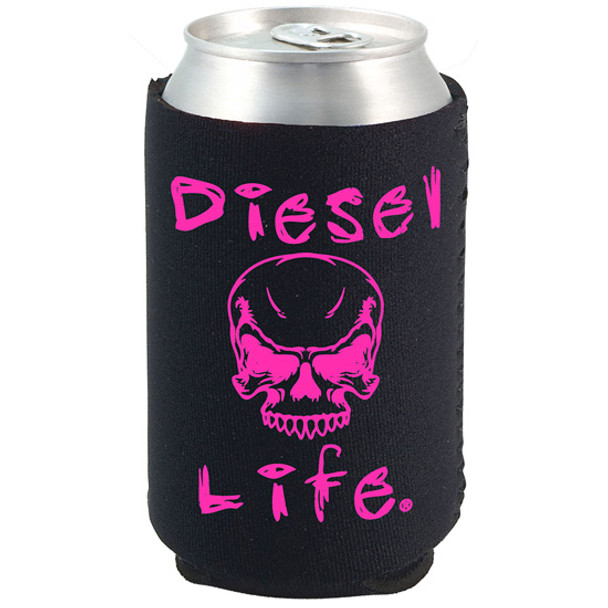 Diesel Life Black & Pink Can Koozie