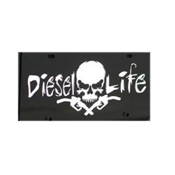 Diesel Life Black & White License Plate Diesel Life Black & White License Plate