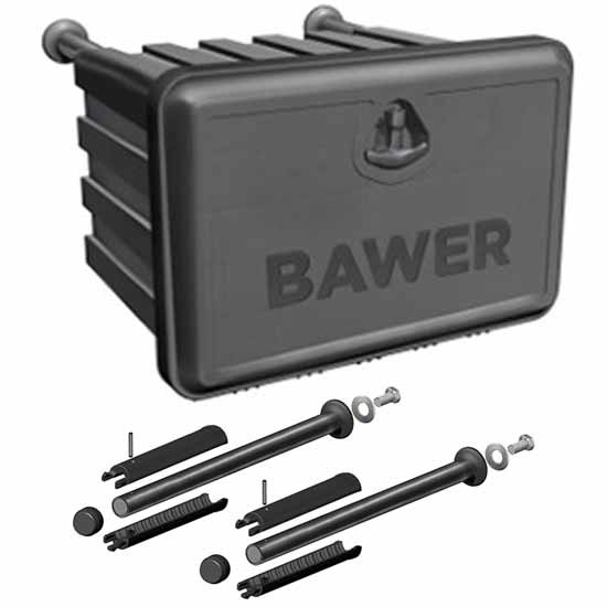 Bawer Tool Box 19.7 X 18.11 X 39.4 Inch Black W/ Pullout Drawer & Mounting Brackets
