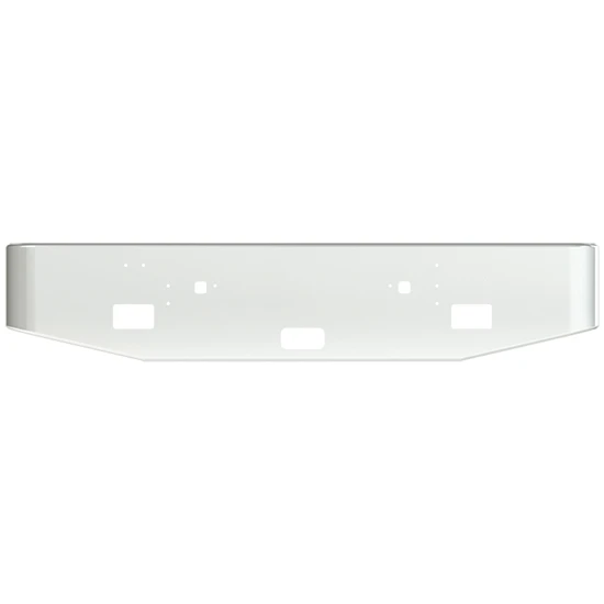 Valley Chrome Standard Taper Bumper 16 Inch W/ Mounting, 2 Square Fog Light, Center Step, & Tow/Hitch Holes For International