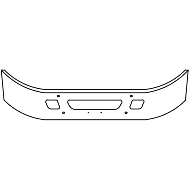 12 Inch Chrome Wrap Around Bumper, 10 Gauge W/ Tow & Vent Holes For International DuraStar 4100-4400 & TranStar 8600