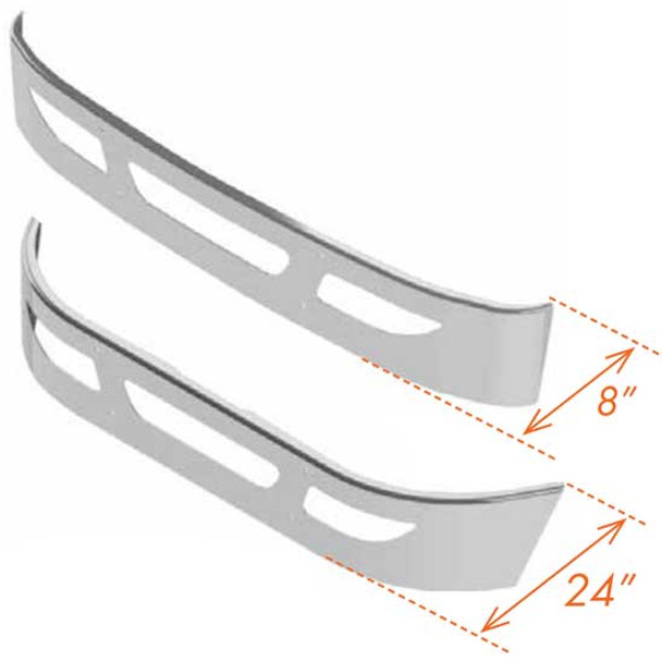 12 Inch Chrome Wrap Around Bumper, 10 Gauge W/ Tow & Vent Holes For International DuraStar 4100-4400 & TranStar 8600 12 Inch Chrome Wrap Around Bumper, 10 Gauge W/ Tow & Vent Holes For International DuraStar 4100-4400 & TranStar 8600