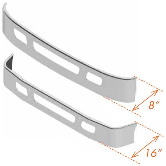 16 Inch SBA Bumper W/ Mounting, 2 OEM Fog Lights & Vent Holes  For International