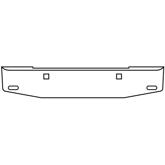 22-20 Inch Chrome Tapered American Eagle Bumper, 10 Gauge W/ Tow, 1 Oval Light Hole On Each End For Kenworth W900