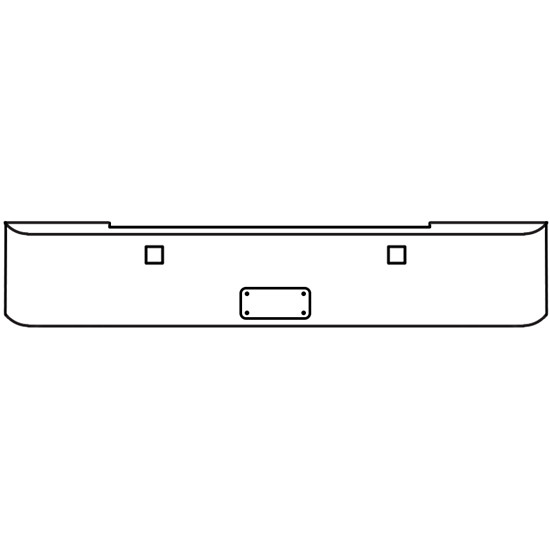 20 Inch Chrome Rolled End American Eagle Bumper, 10 Gauge W/ Frenched License Plate For Kenworth W900
