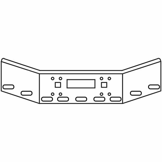 VC 20 Inch Chrome Bumper W/ Boxed Ends, Center Vent, 2 Tow Pin & 9 Oval Light Holes For Kenworth T800