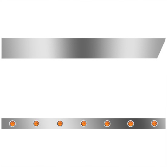Stainless Steel Downglow Cab Light Strip W/ 14 - 3/4 Inch Amber/Amber LEDs For Peterbilt 389