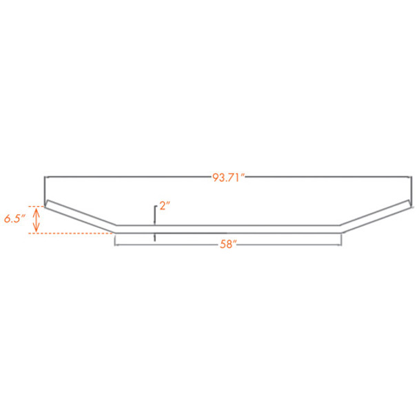 12 Inch Chrome Open End Break Back Bumper, 10 Gauge W/ Tow Holes For Mack Granite CTP713 SBA, GU713 12 Inch Chrome Open End Break Back Bumper, 10 Gauge W/ Tow Holes For Mack Granite CTP713 SBA, GU713