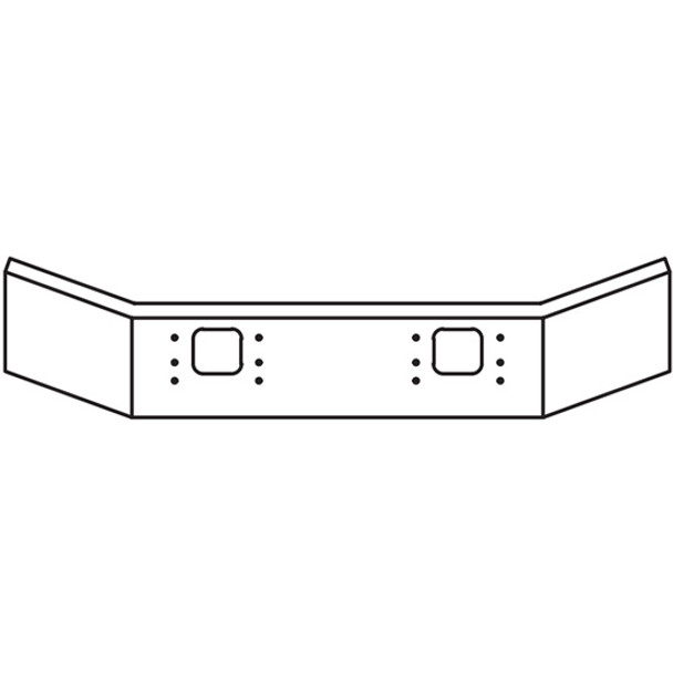 16 Inch Chrome Open End Break Back Bumper W/ Tow Holes For Mack Granite 2007-Newer