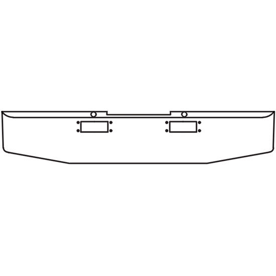 20 Inch Tapered American Eagle Bumper, 10 Gauge W/ Tow Holes For Peterbilt 352 & 359