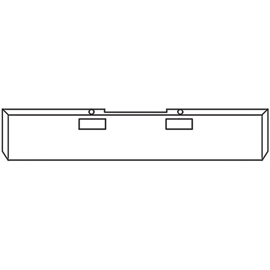 20 Inch Chrome Steel Boxed End Bumper W/ Mounting & Tow/Hitch Holes & Boltless UST Mounting Plates For Peterbilt 352 & 359