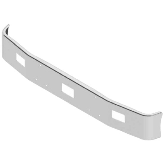 18 Inch Chrome Bumper, 10 Gauge W/ Tow, Square Fog Light Holes For Peterbilt 377 SFA 1991-2000