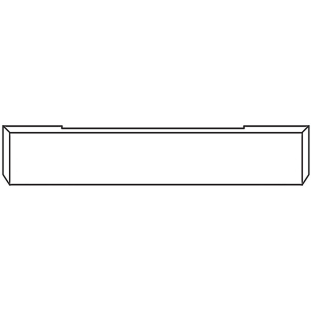 22 Inch Chrome Boxed End Blank Bumper, 10 Gauge W/ UST Mounts For Peterbilt 362 1981-2000