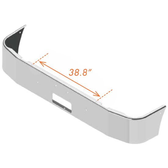 16 Inch SFA Chrome Bumper W/ Tow Hole Only 90 Degree Top Flange For 98 & Newer Peterbilt 330 Models