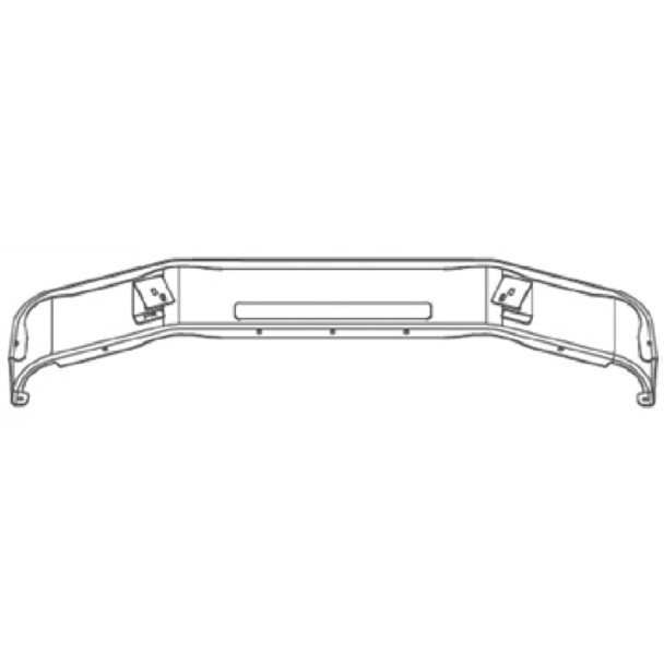 Peterbilt 335, 337, 340, 348 SFA Bumper, 10 Gauge W/ Tow Hole 12 Inch Chrome Replaces N71-6016-001 Peterbilt 335, 337, 340, 348 SFA Bumper, 10 Gauge W/ Tow Hole 12 Inch Chrome Replaces N71-6016-001