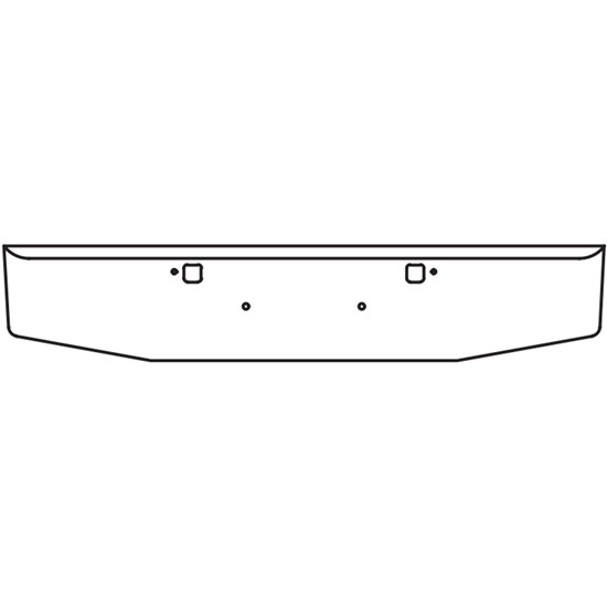 22 Inch Chrome Standard Rolled End Bumper, 10 Gauge W/ Tow Holes For Peterbilt 365, 388, 389, 389 Glider