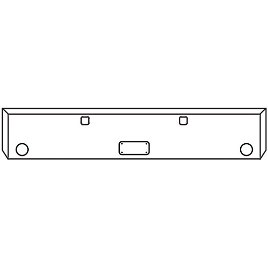 20 Inch Chrome Mitered End Roadrunner Bumper W/ Tow Holes, UST Mounting Plates For Peterbilt 389