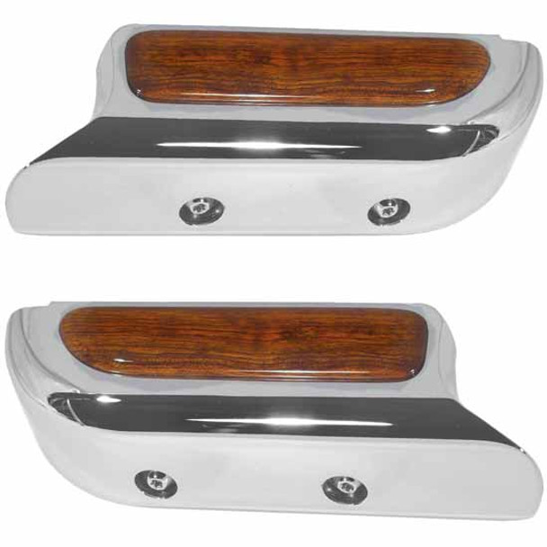 Chrome Armrest With Wood Insert For Kenworth With Daylight Door Chrome Armrest With Wood Insert For Kenworth With Daylight Door
