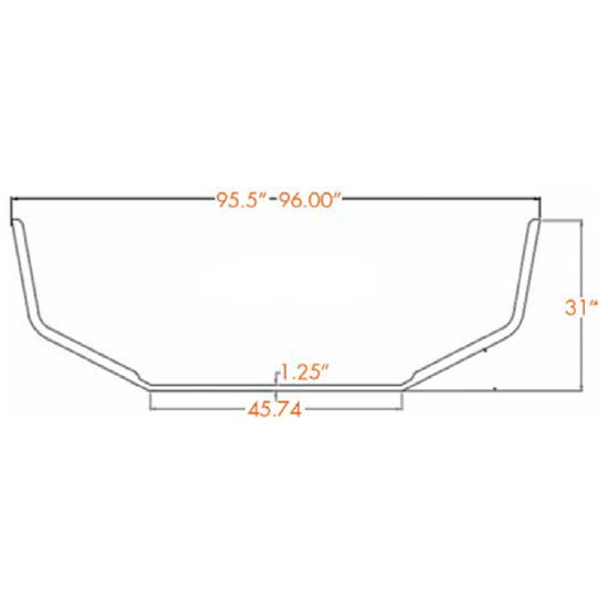 13 Inch Stainless Steel Bumper W/ Tow Pin Holes For Volvo WIA 1989-1997