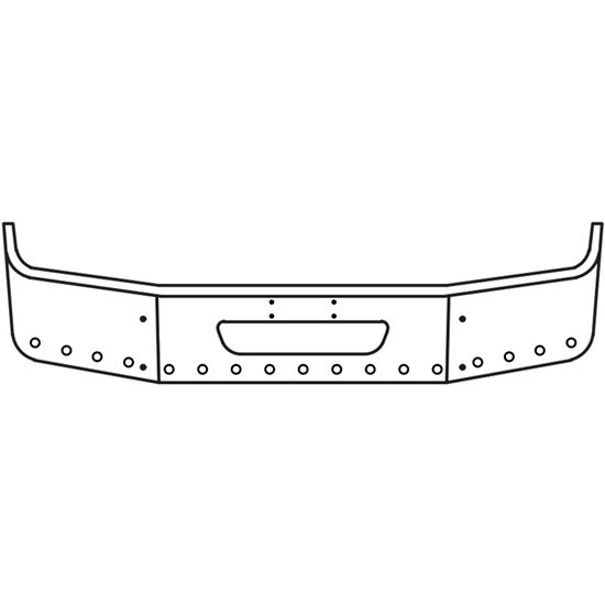 20 Inch Stainless Steel Bumper W/ Vent And 17 Round 3/4 Inch Light Holes For Volvo VNL 2004-2017