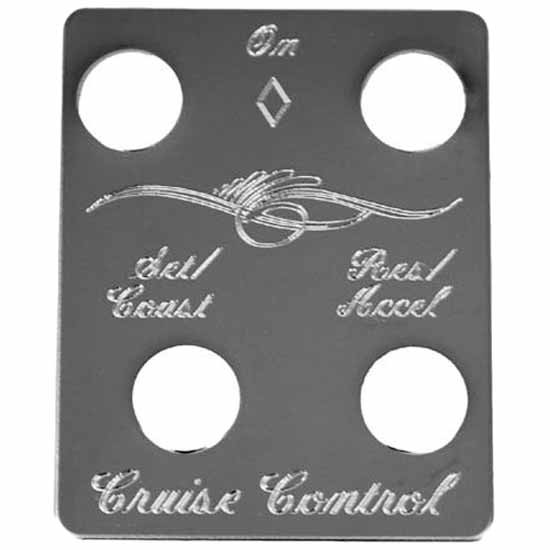 Stainless Steel Cruise Control Switch ID Plate W/ 4 Openings For Peterbilt