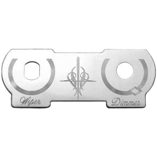Stainless Steel Switch ID Plate - Wiper & Dimmer For Peterbilt 375, 377, 378 & 379